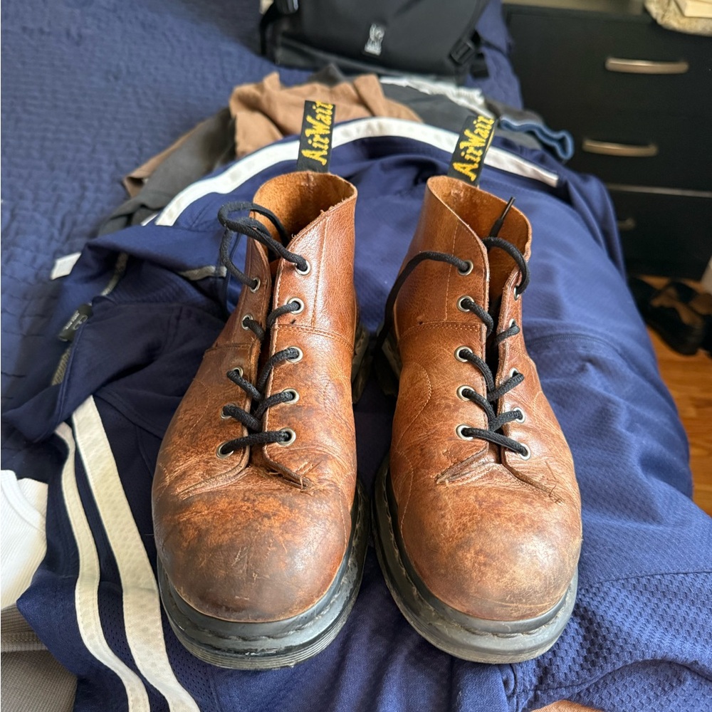 Dr. Martens Brown Monkey boots leather Lace-Up Men's Boots - Picture 2 of 2